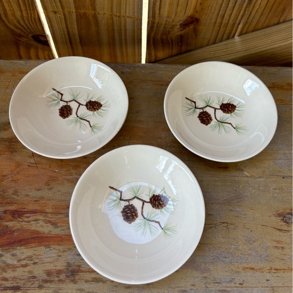 6 Pieces French Saxon China Pine Cone Pattern - Picture 7 of 11